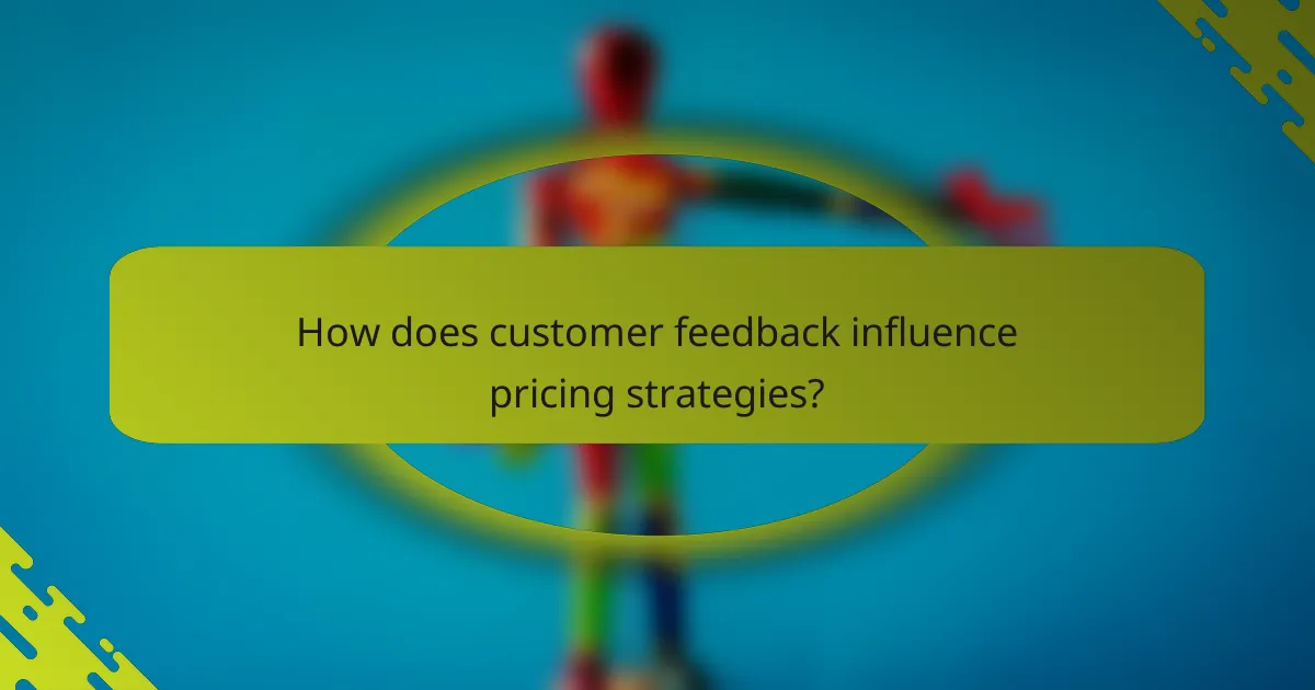 How does customer feedback influence pricing strategies?