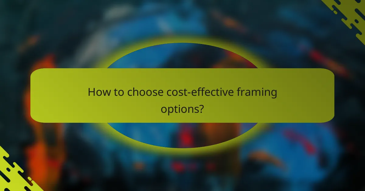 How to choose cost-effective framing options?