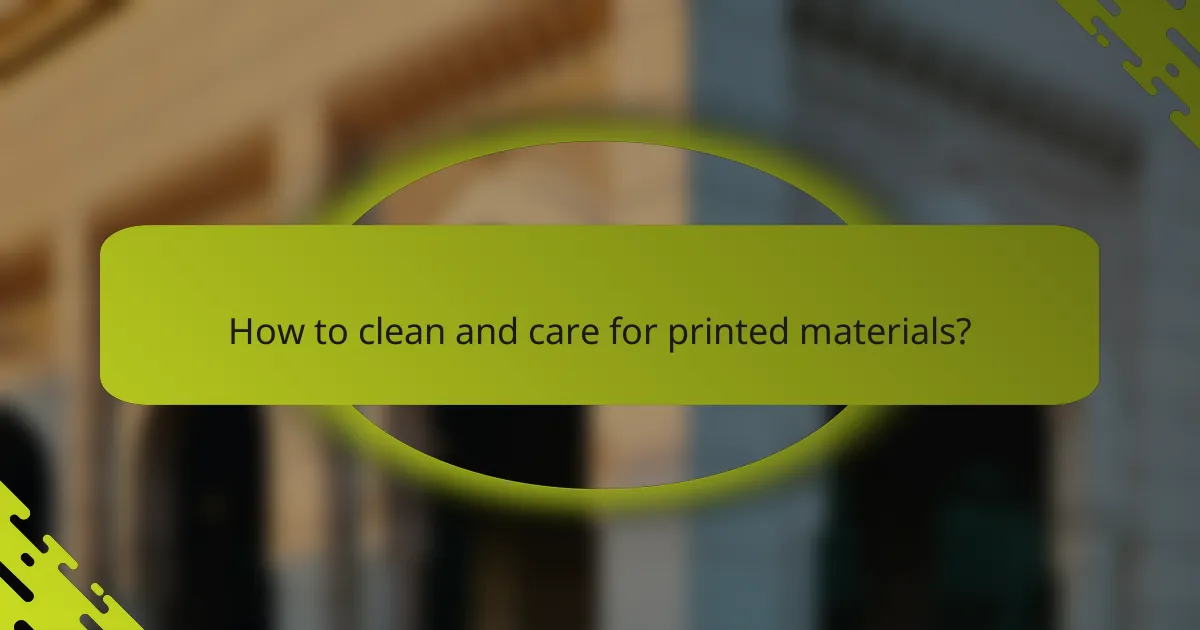 How to clean and care for printed materials?