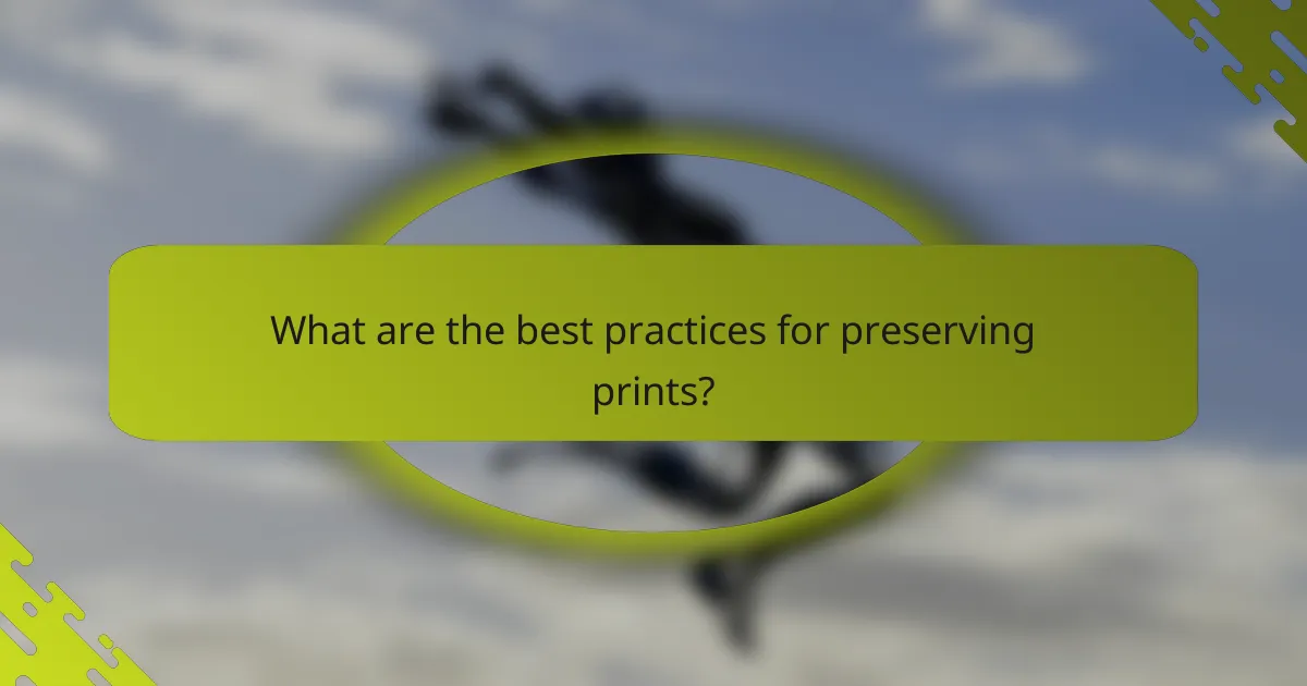 What are the best practices for preserving prints?
