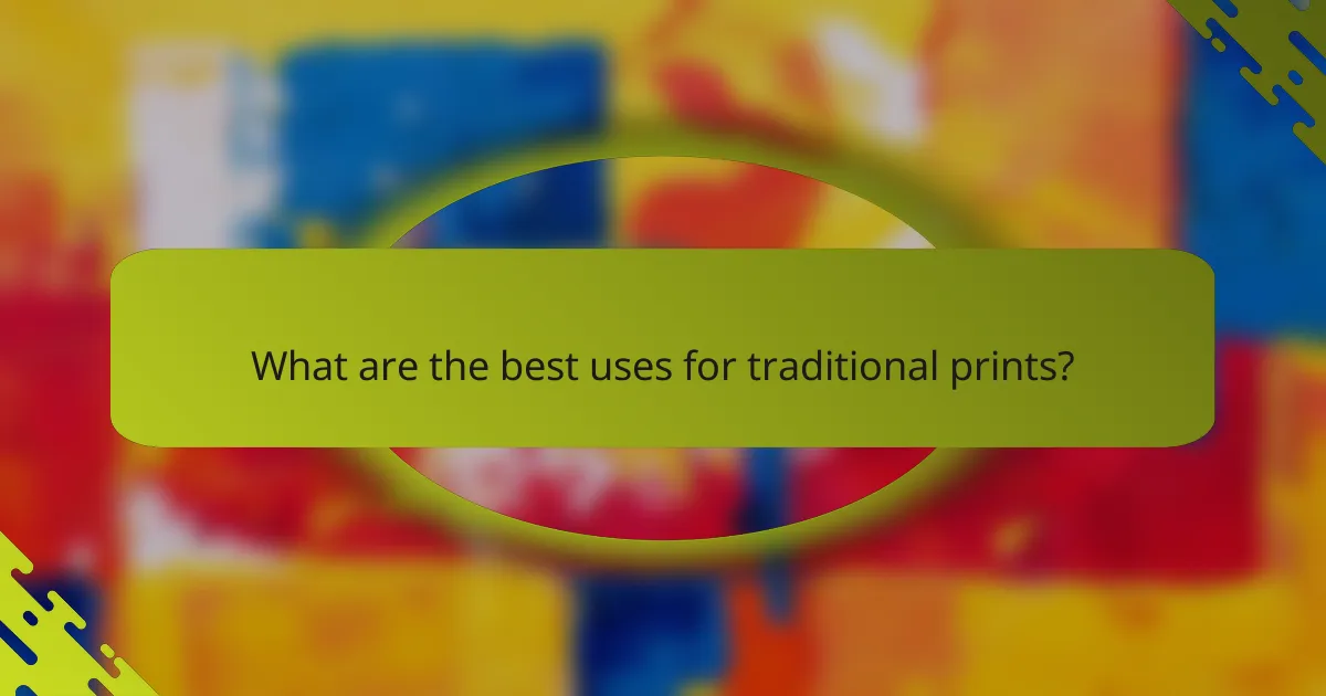 What are the best uses for traditional prints?