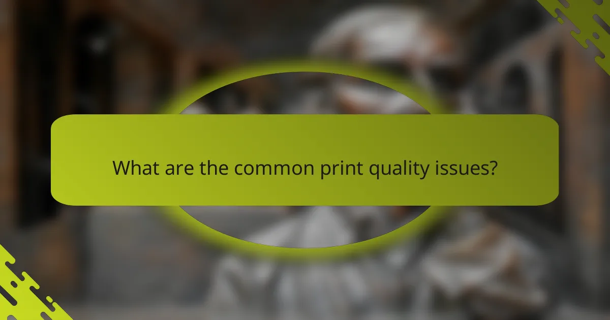 What are the common print quality issues?