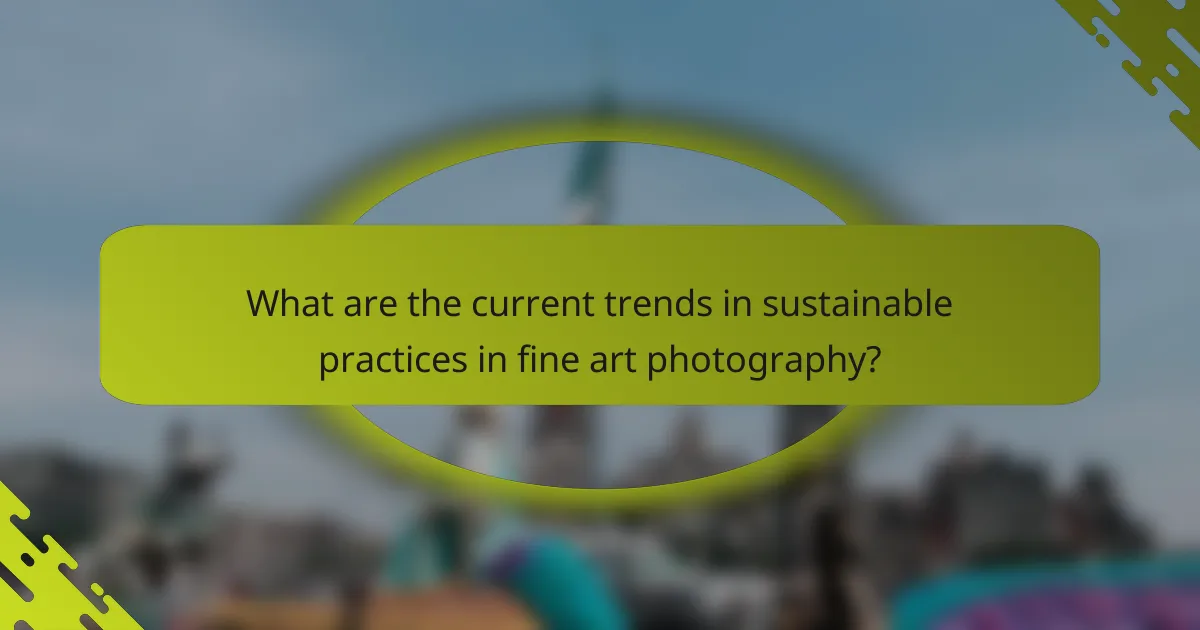 What are the current trends in sustainable practices in fine art photography?