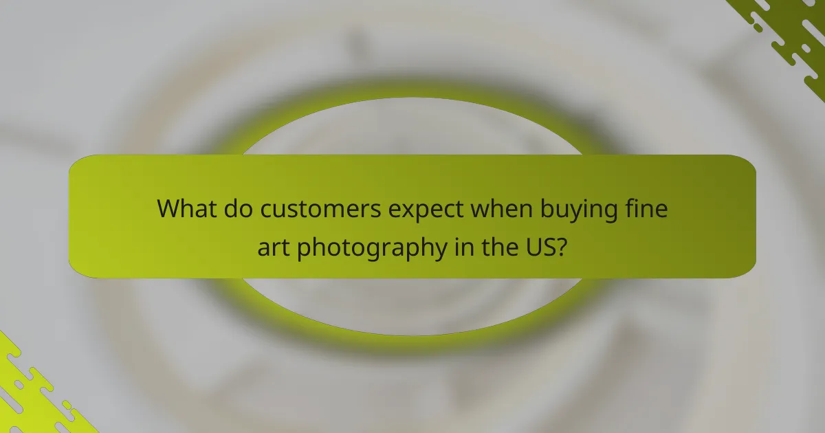 What do customers expect when buying fine art photography in the US?